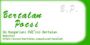 bertalan pocsi business card